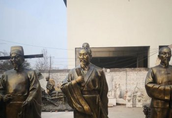 名医雕塑-学校广场摆放古代名医皇甫谧玻璃钢仿铜雕塑