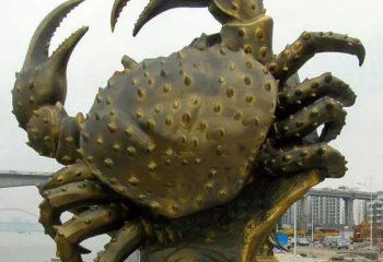 螃蟹雕塑-公园摆放的玻璃钢喷漆螃蟹雕塑