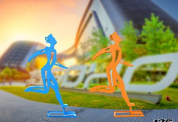跑步雕塑-操场不锈钢抽象跑步人物雕塑