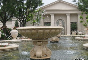 喷泉雕塑-别墅景观欧式花盆大理石喷泉雕塑