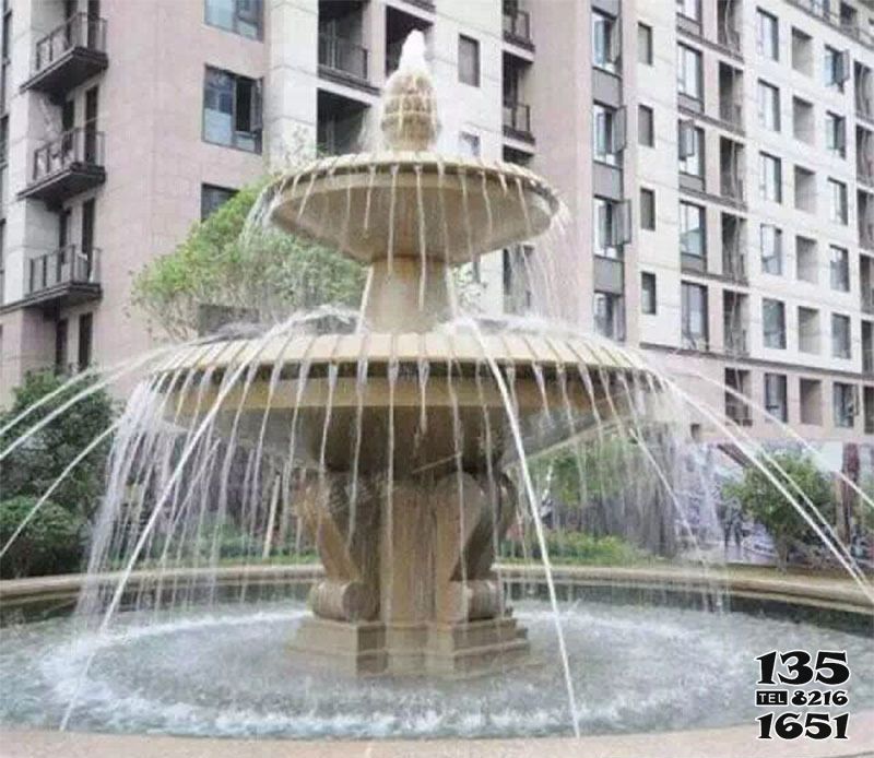 喷泉雕塑-广场大型喷泉景观大理石雕塑高清图片