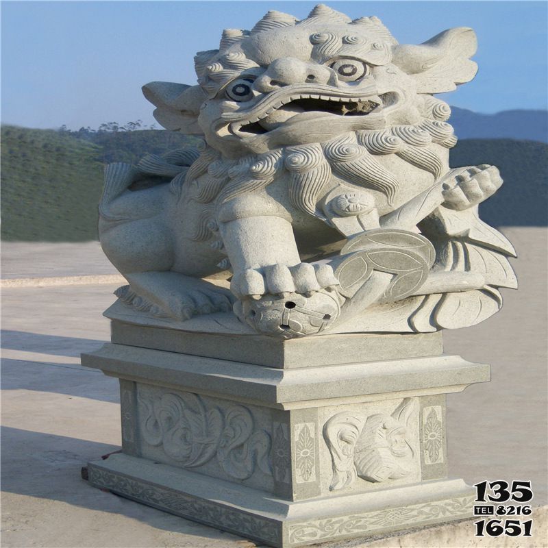 麒麟雕塑-公园景区汉白玉石雕麒麟雕塑 麒麟雕塑-公园景区汉白玉石雕麒麟雕塑高清图片