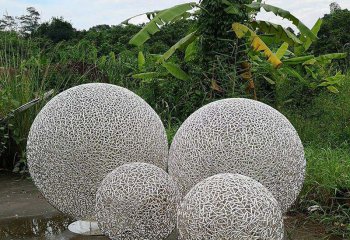 球体雕塑-不锈钢镂空户外广场装饰品摆件