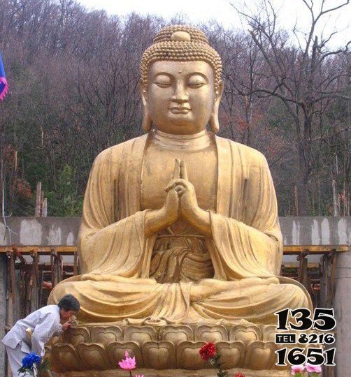 如来佛祖雕塑-大型坐式释迦牟尼铜雕户外寺庙景观如来佛祖雕塑高清图片
