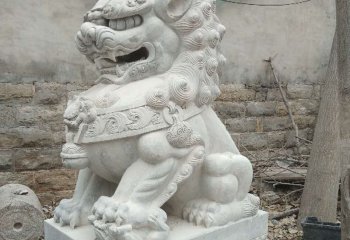 狮子雕塑-石雕大型仿真动物汉白玉庭院别墅狮子雕塑