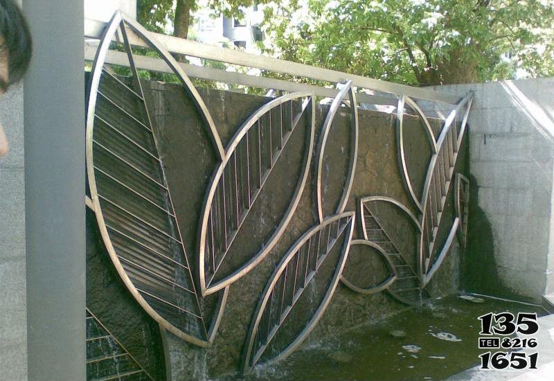 树叶雕塑-公园喷泉摆放不锈钢公园抽象树叶雕塑