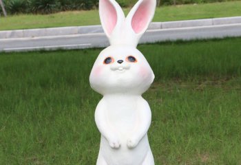 兔子雕塑-电影院一只站立的玻璃钢兔子雕塑
