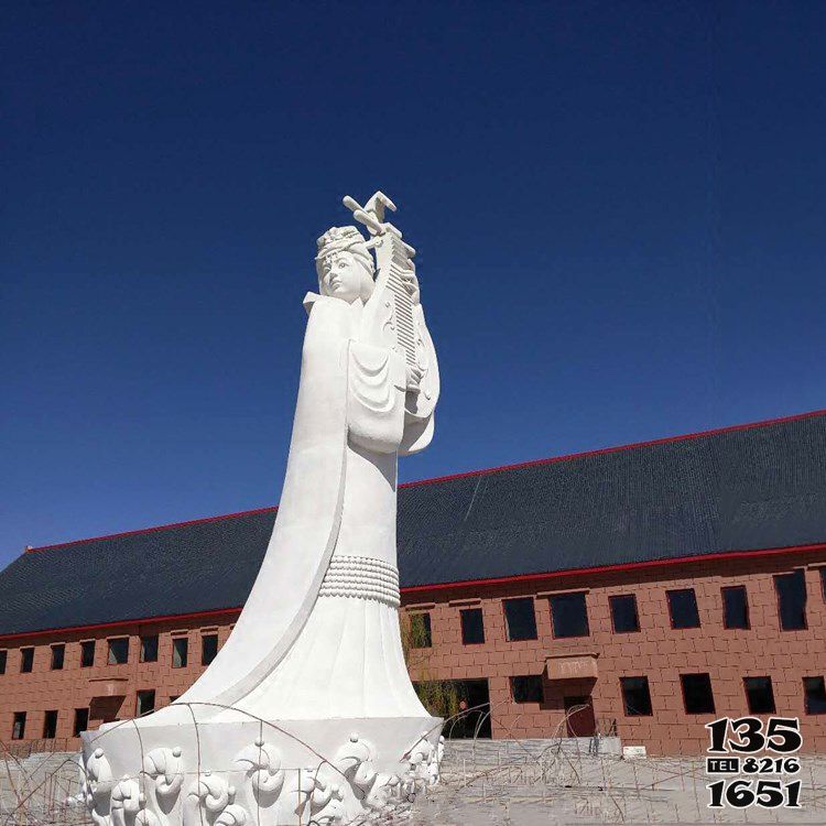 王昭君雕塑-大型广场花园中国古代四大美女之王昭君出塞汉白玉石雕塑