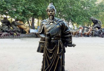 李靖雕塑-初唐名将历史著名人物李靖玻璃钢仿铜雕塑像
