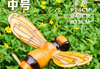 蜜蜂雕塑-儿童校园彩绘飞翔中号玻璃钢蜜蜂雕塑