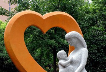 母子雕塑-景区公园玻璃钢抽象母子雕塑