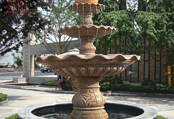 喷泉雕塑-学院个性多层景观-石雕喷泉雕塑