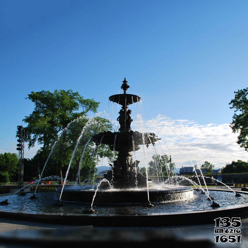 喷泉雕塑-公园西方人物大理石喷泉水景雕塑高清图片