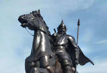 骑马雕塑-古代铜雕广场将军骑马雕塑
