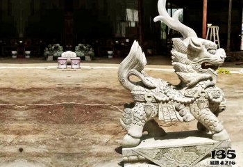 麒麟雕塑-广场创意石雕动物景观麒麟雕塑
