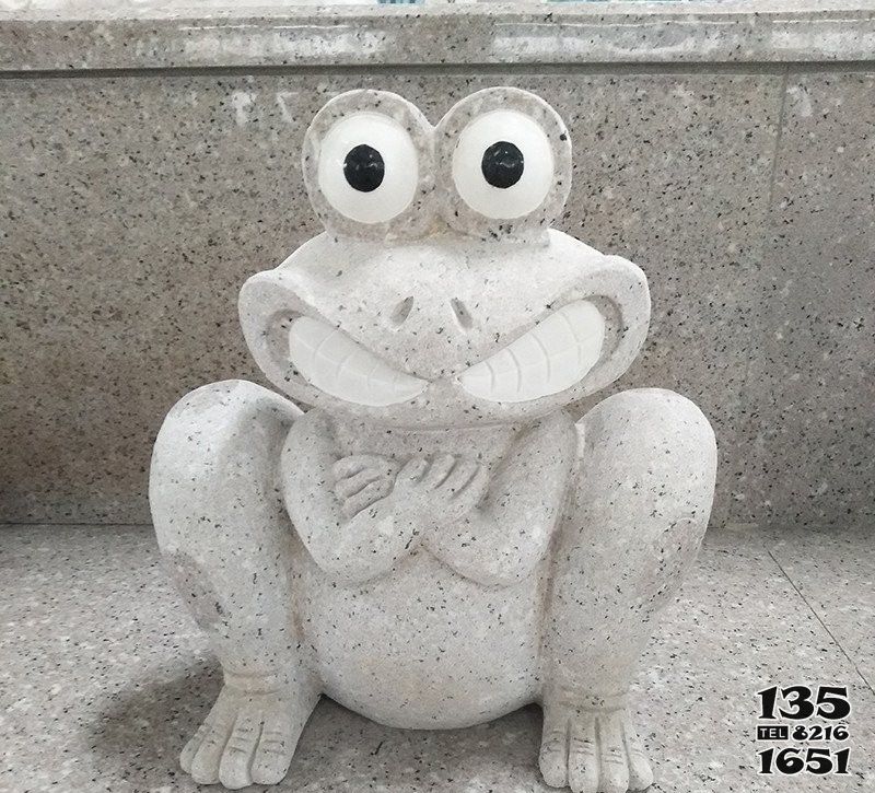 青蛙雕塑-步行街砂岩个性青蛙雕塑高清图片
