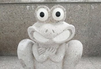 青蛙雕塑-步行街砂岩个性青蛙雕塑