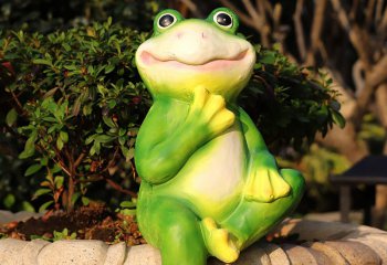 青蛙雕塑-庭院彩绘玻璃钢青蛙雕塑