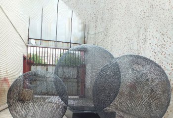 球体雕塑-别墅小区镂空不锈钢材质装饰品球体雕塑