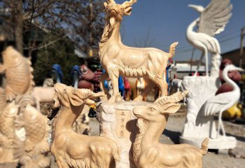 三羊开泰雕塑-景区街道创意吉祥三羊开泰雕塑