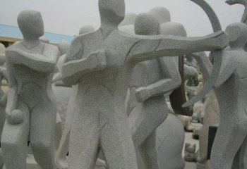 射击雕塑-公园抽象射箭人物大理石雕塑