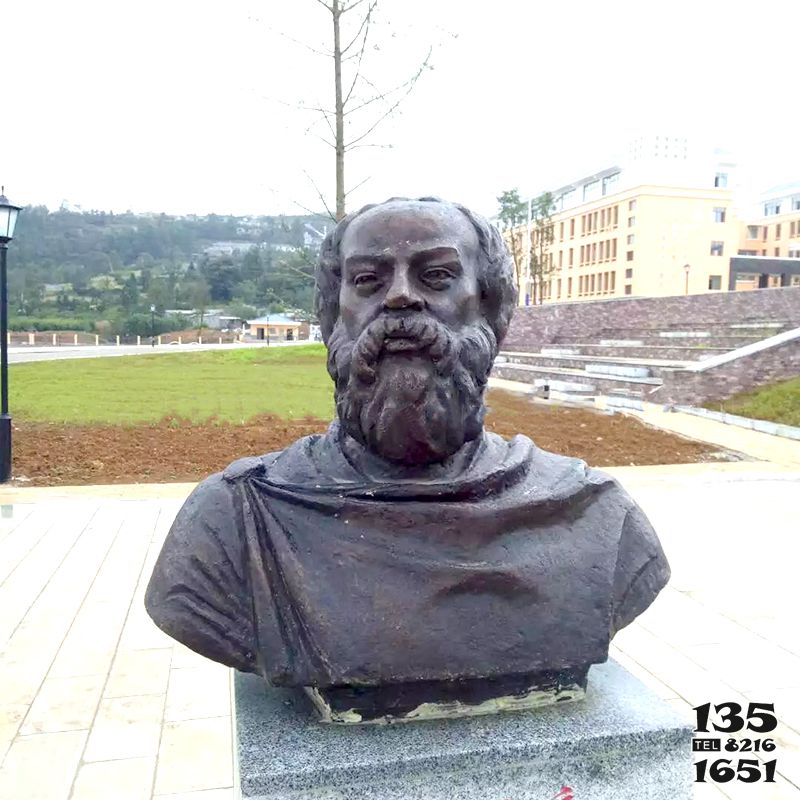 苏格拉底雕塑-公园景区铜铸世界名人西方著名哲学家苏格拉底雕塑高清图片