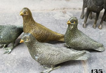 鸽子雕塑-公园不锈钢喷金烤漆铸造鸽子雕塑
