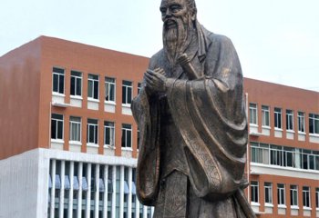 孔子雕塑-儒家学派创始人孔子校园铜雕像