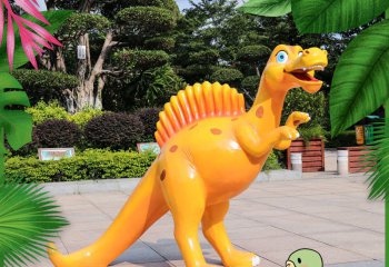 恐龙雕塑-户外园林黄色剑龙公园创意摆件恐龙雕塑