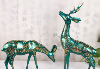 鹿雕塑-室内装饰品玻璃钢彩绘创意鹿雕塑