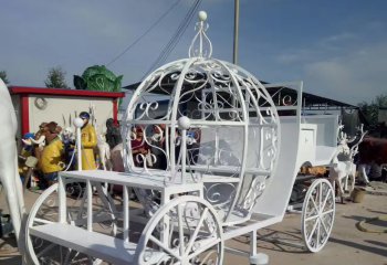 马车雕塑-儿童游乐园创意镂空不锈钢马车雕塑