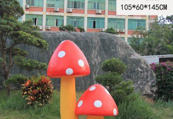 蘑菇雕塑-公园广场创意彩绘玻璃钢蘑菇雕塑