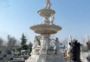 喷泉雕塑-园林景区汉白玉欧式人物喷泉雕塑