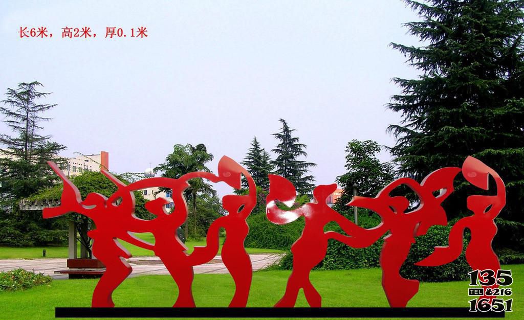 跳舞蹈雕塑-公园不锈钢剪影广场舞人物雕塑高清图片