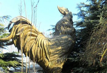 鸡雕塑-公园摆放的不锈钢抽象鸡雕塑