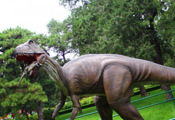 恐龙雕塑-景区玻璃钢觅食的恐龙雕塑