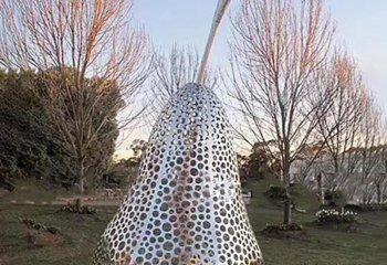 梨雕塑-公园不锈钢镂空水果梨雕塑