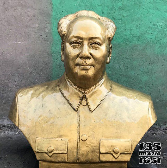 毛泽东雕塑-伟大领袖毛主席黄铜胸像毛泽东雕塑