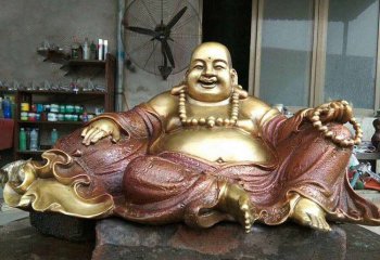 弥勒佛雕塑-不锈钢大型仿真人物景观坐着的弥勒佛雕塑