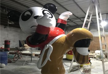 熊猫雕塑-儿童游乐场摆放卡通熊猫玻璃钢雕塑