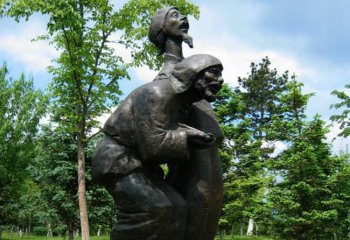 歌唱人物雕塑-公园唱歌的陕西人物铜雕唱雕塑