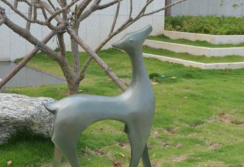 鹿雕塑-不锈钢抽象喷漆烤漆创意鹿雕塑