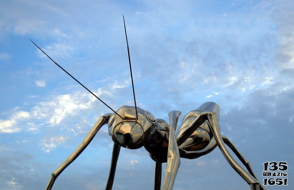 蚂蚁雕塑-学院小区光面不锈钢蚂蚁雕塑高清图片
