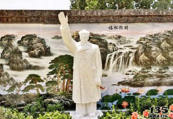 毛泽东雕塑-花园汉白玉石雕浮雕挥手的伟大领袖毛泽东雕塑