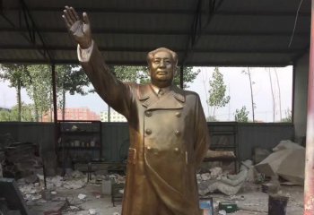 毛泽东雕塑-玻璃钢仿铜挥手毛泽东雕塑