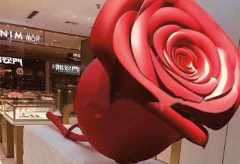 玫瑰雕塑-商场大厦玻璃钢仿真玫瑰花雕塑