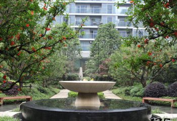 喷泉雕塑-小区花园景观欧式喷泉石雕