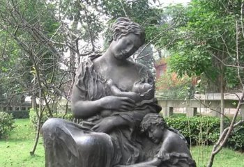 亲情雕塑-母亲喂奶公园人物铜雕亲情雕塑