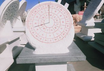 日晷雕塑-景区汉白玉石雕浮雕创意日晷雕塑