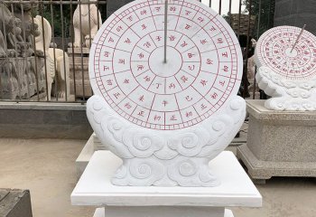 日晷雕塑-石雕汉白玉校园古代计时器日晷雕塑